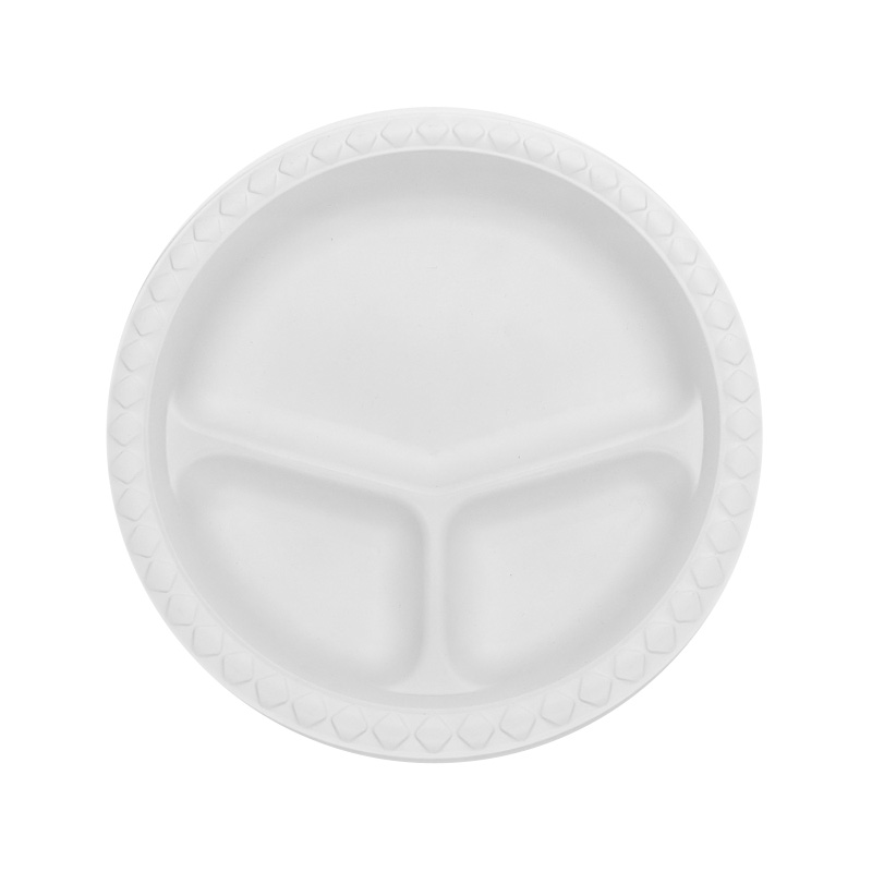 Compostable Cornstarch Divided Plate