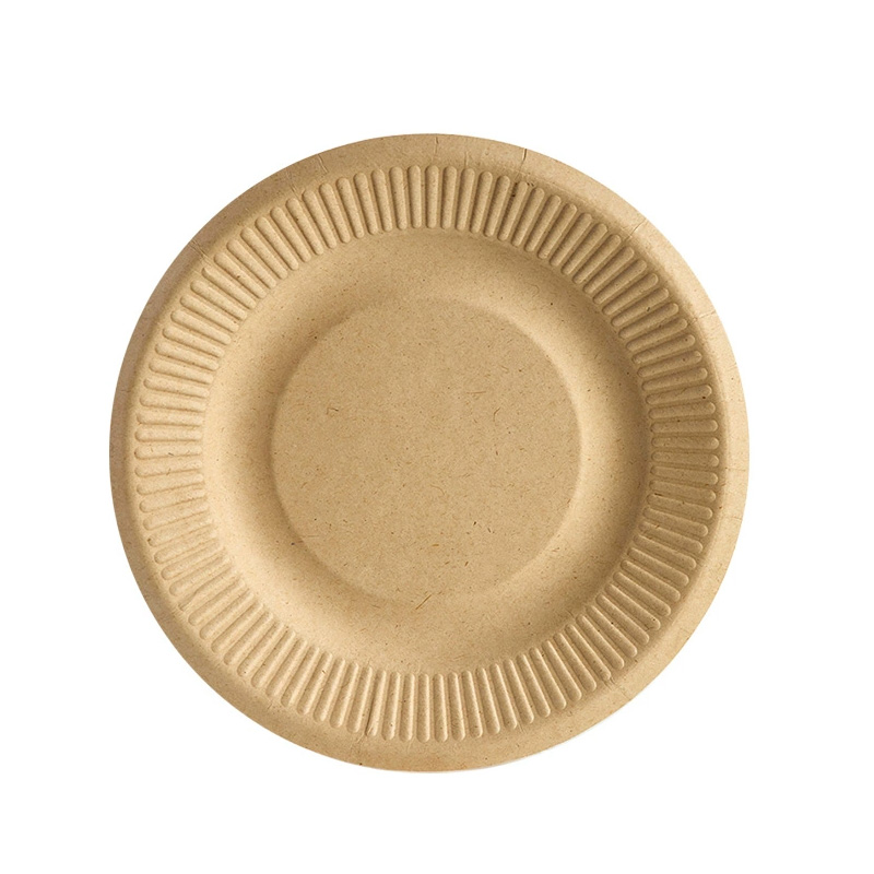 Biodegradable Sugarcane Pulp Plate Natural Compostable Paper Plates Eco Friendly Charger Plate