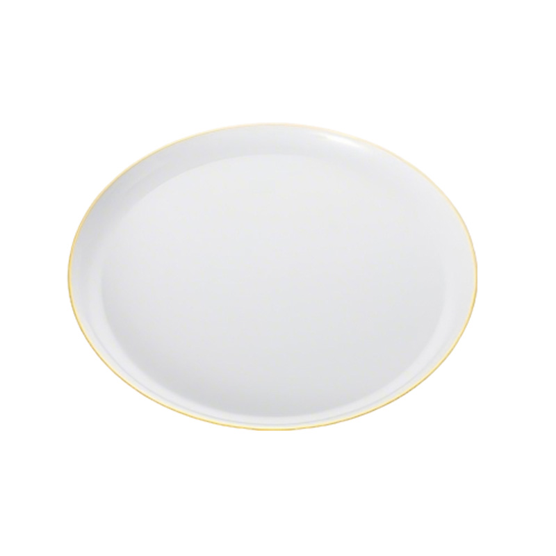 White Gold Rim Disposable Plastic Plates