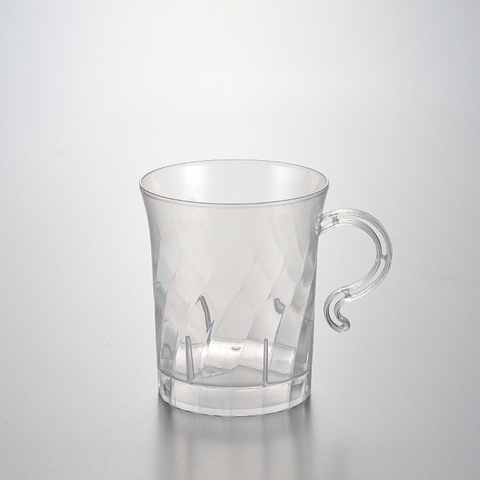 Hard Plastic 8 oz. Swirled Coffee/Tea/ Party Cups With Handle